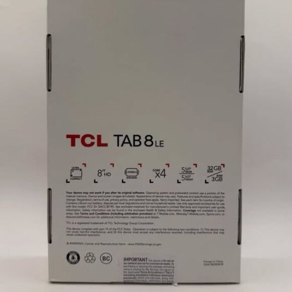 TCL Tab 8 LE 9137W 32GB Unlocked WiFi+4G LTE Tablet Gray | GSM Android Tab - Picture 2 of 3